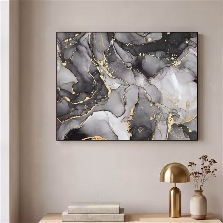 Art Frame - Marmer - Zwart - Goud - Grijs — 5