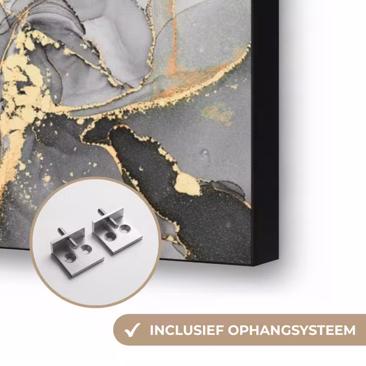 Art Frame - Marmer - Zwart - Goud - Grijs — 6