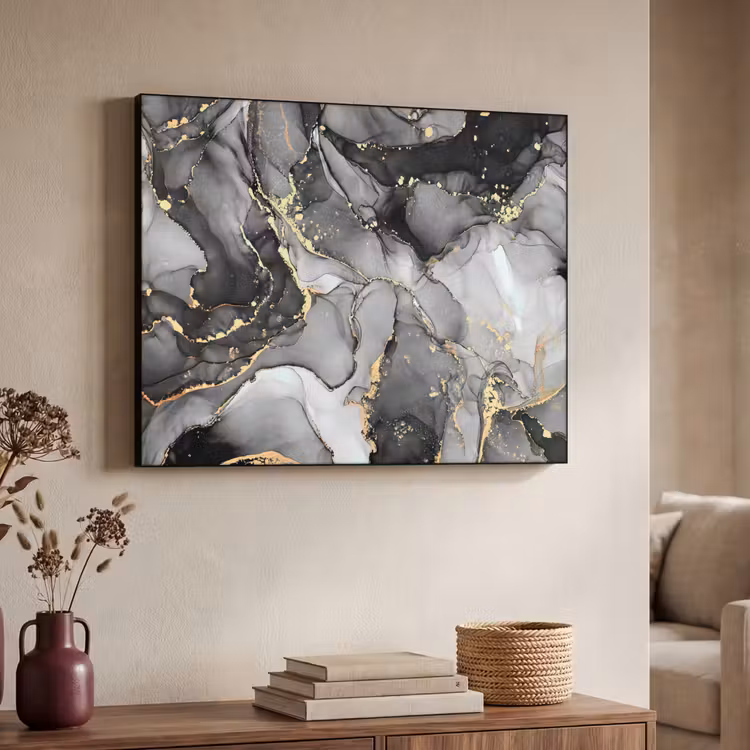 Art Frame - Marmer - Zwart - Goud - Grijs — 7