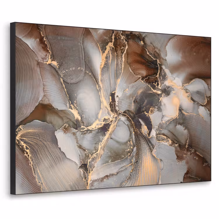 Art Frame - Grijs - Goud - Marmer - Marmerlook — 1