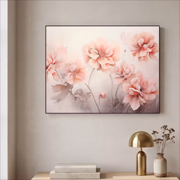 Art Frame - Bloemen - Roze - Kunst - Abstract - Aquarel — 5