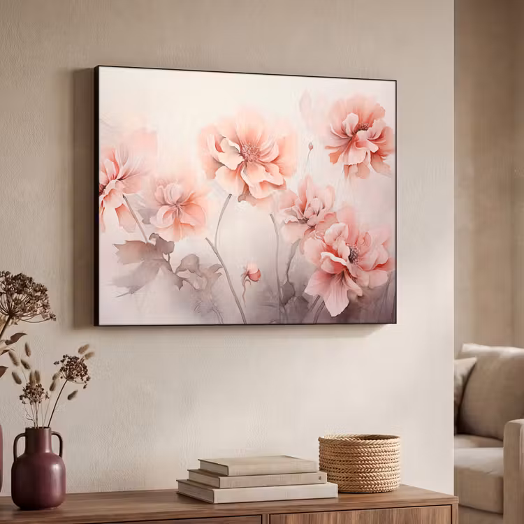 Art Frame - Bloemen - Roze - Kunst - Abstract - Aquarel — 7