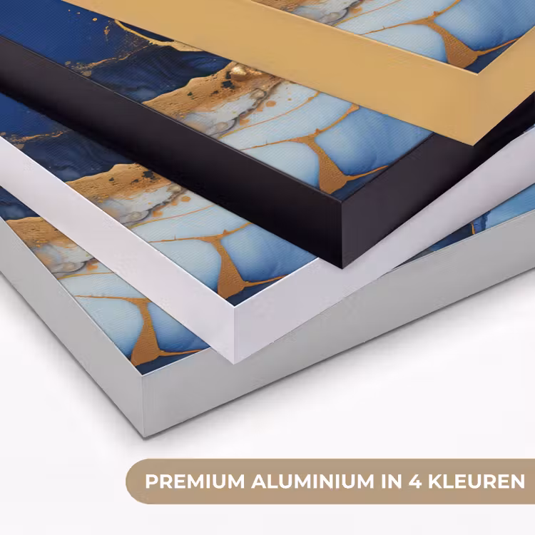 Art Frame - Marmer - Blauw - Goud - Abstract — 2