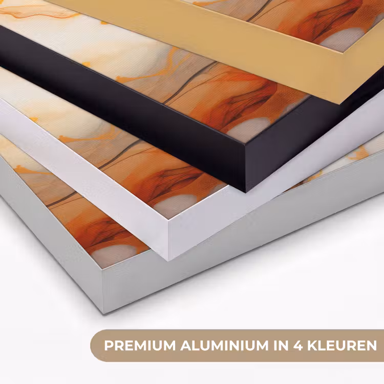 Art Frame - Marmer - Oranje - Goud - Modern - Abstract — 2