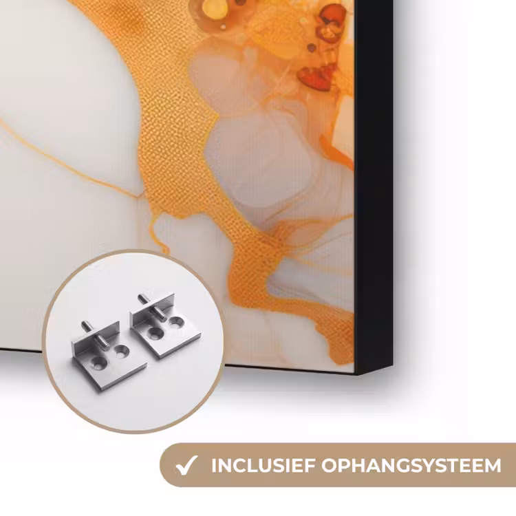 Art Frame - Marmer - Oranje - Goud - Modern - Abstract — 6