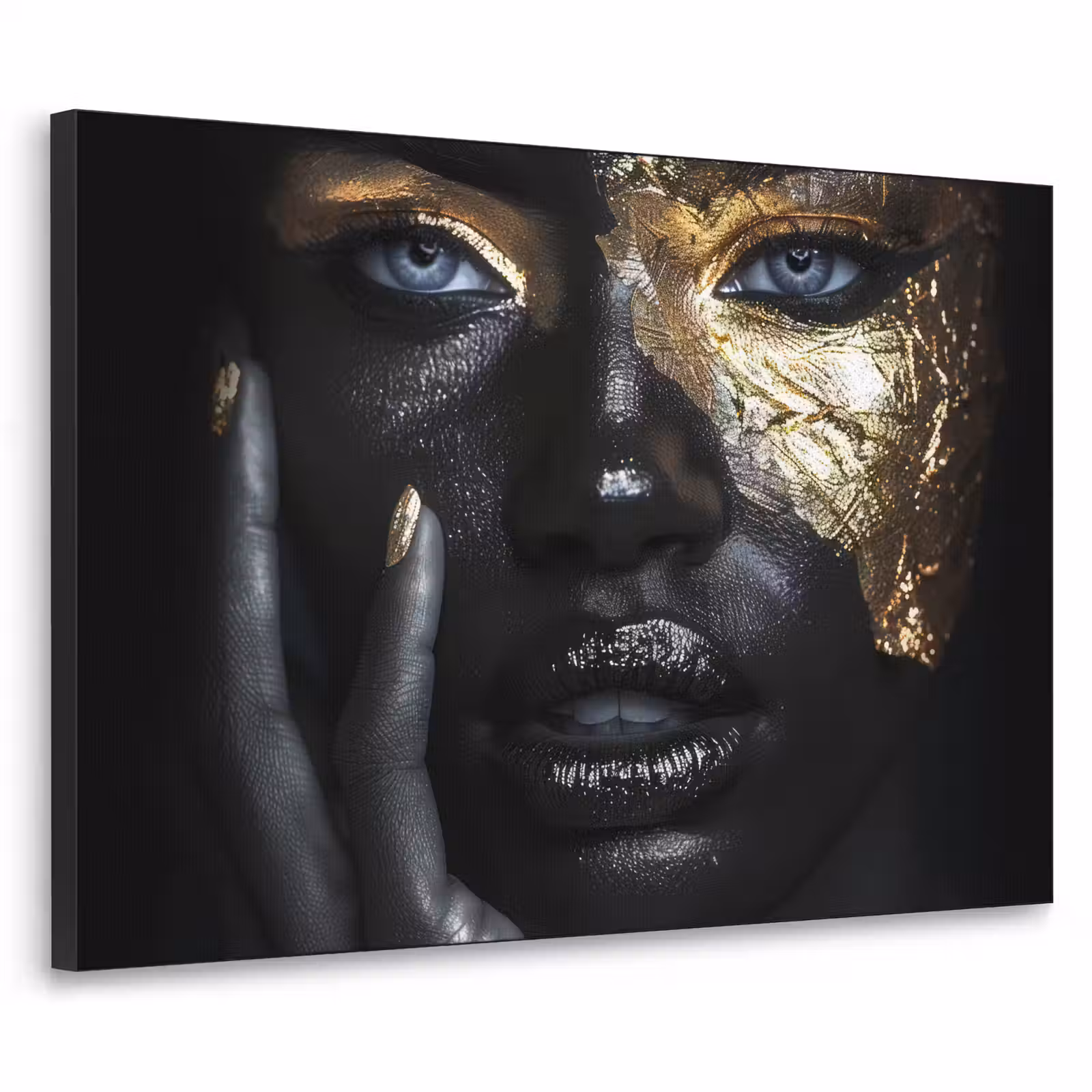 Art Frame - Vrouw - Goud - Portret - Modern - Zwart - Abstract — 1