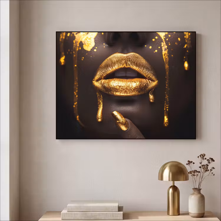 Art Frame - Gouden lippen - Gezicht - Vrouw - Modern — 5