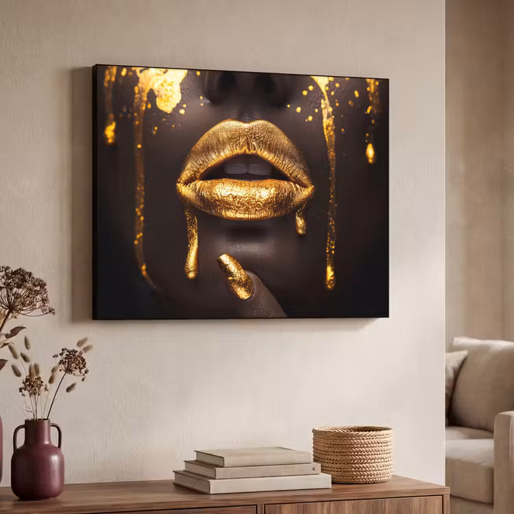 Art Frame - Gouden lippen - Gezicht - Vrouw - Modern — 7