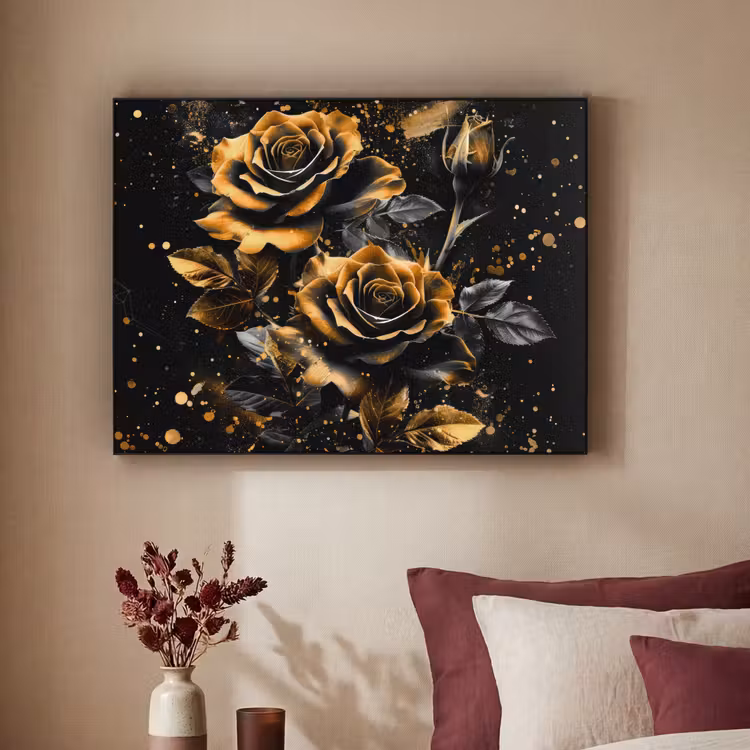 Art Frame - Rozen - Goud - Zwart - Bloemen - Modern — 3
