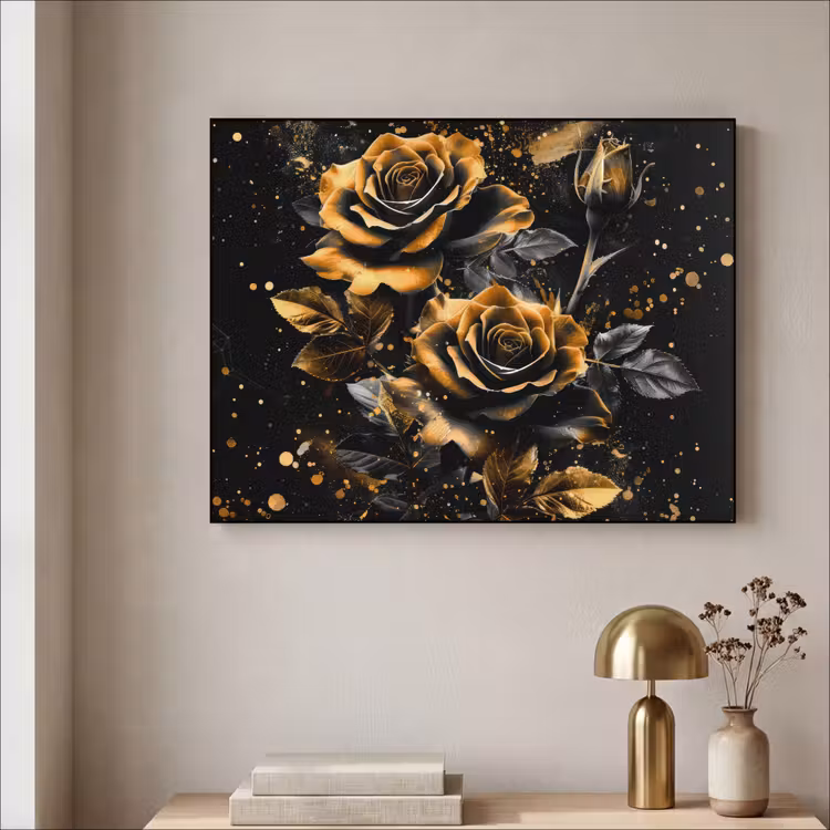Art Frame - Rozen - Goud - Zwart - Bloemen - Modern — 5