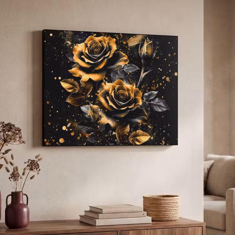 Art Frame - Rozen - Goud - Zwart - Bloemen - Modern — 7