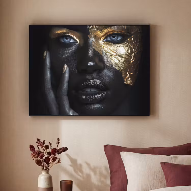 Art Frame - Vrouw - Goud - Portret - Modern - Zwart - Abstract — 3