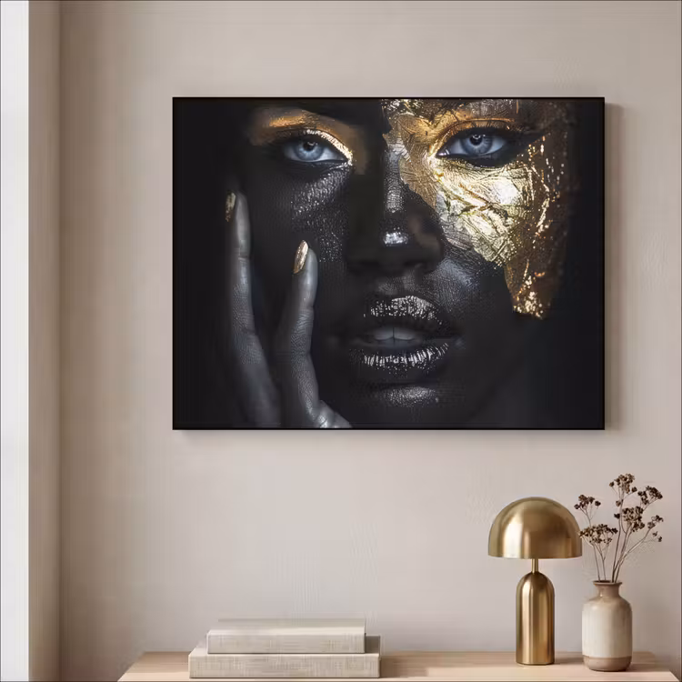 Art Frame - Vrouw - Goud - Portret - Modern - Zwart - Abstract — 5