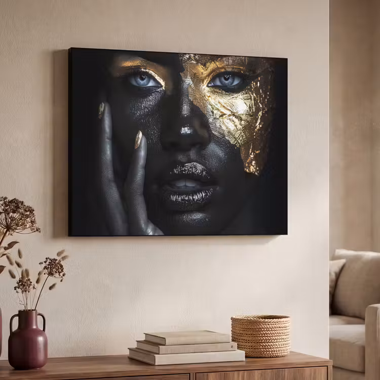Art Frame - Vrouw - Goud - Portret - Modern - Zwart - Abstract — 7
