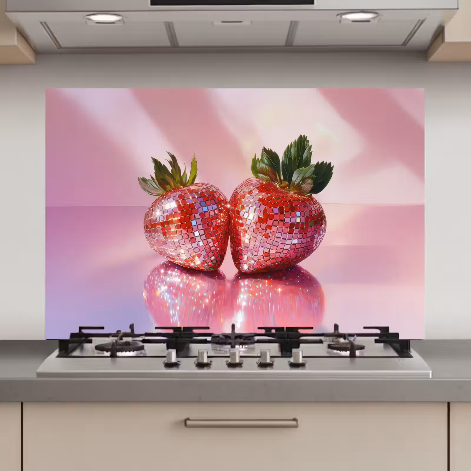 Spatscherm keuken - Disco - Fruit - Glitter - Strawberry — 1
