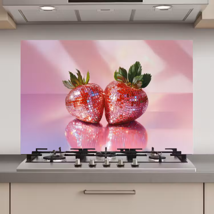 Spatscherm keuken - Disco - Fruit - Glitter - Strawberry — 1
