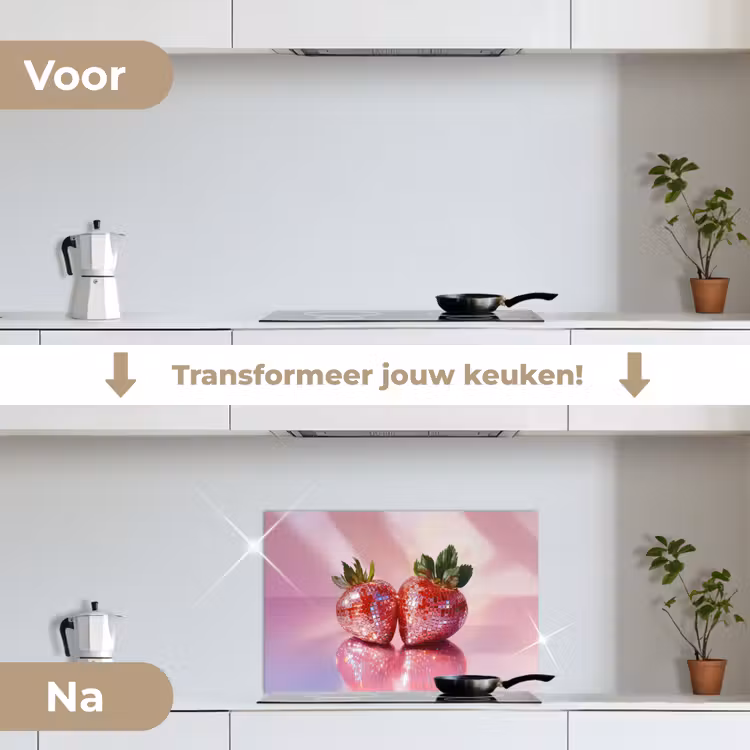 Spatscherm keuken - Disco - Fruit - Glitter - Strawberry — 3
