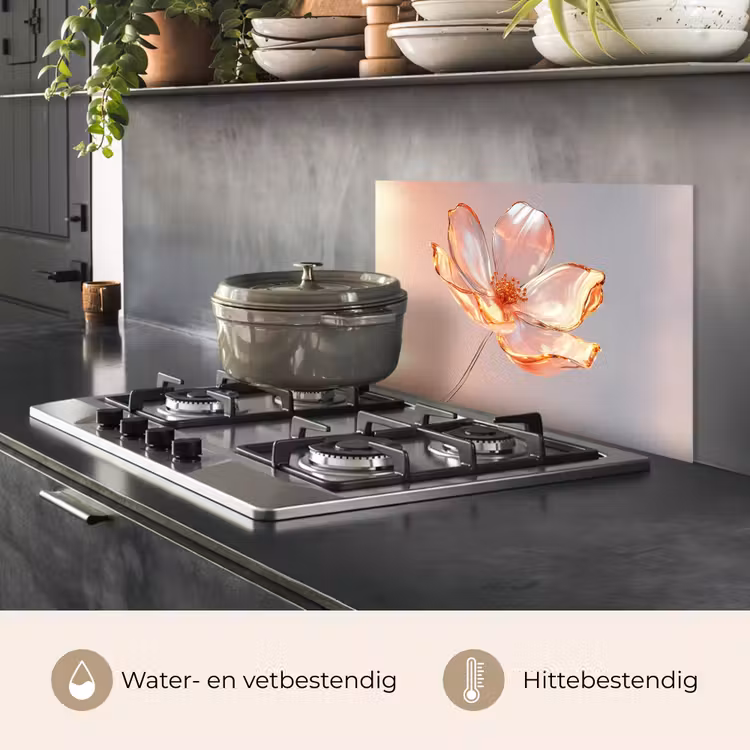 Spatscherm keuken - Glazen - Bloem - Roze — 7