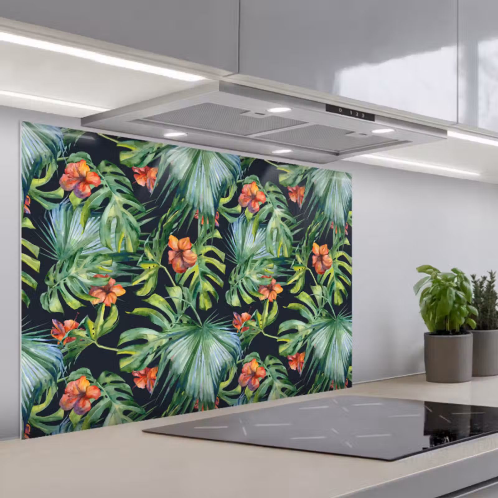 Spatscherm keuken - Tropical - Bloemen - Bladeren - Jungle — 1