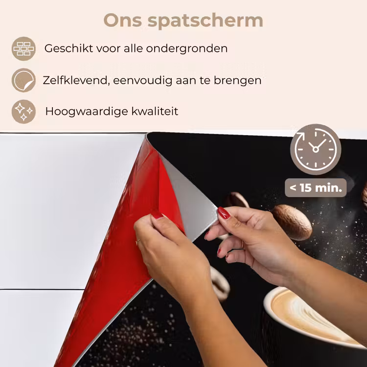 Spatscherm keuken - Cappuccino - Kop - Bonen - Bruin — 4