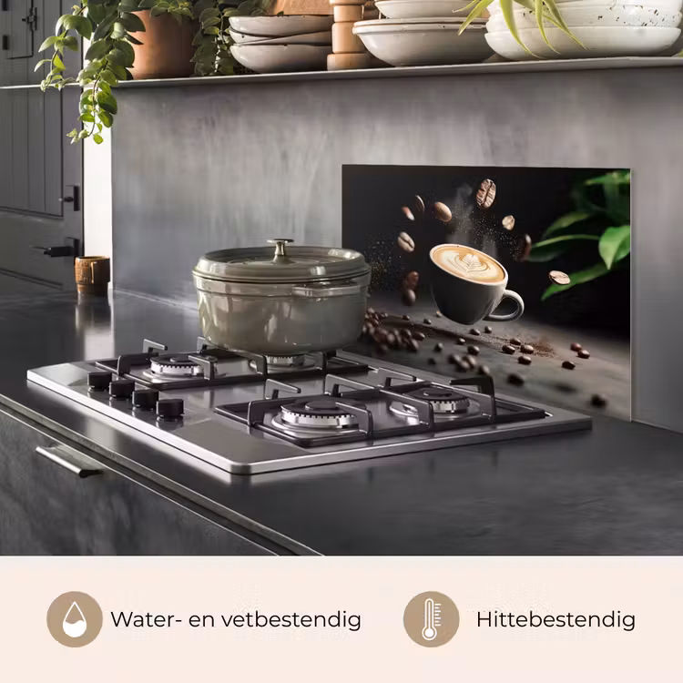 Spatscherm keuken - Cappuccino - Kop - Bonen - Bruin — 7