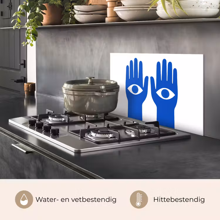 Spatscherm keuken - Handen - Twee - Ogen - Blauw — 7