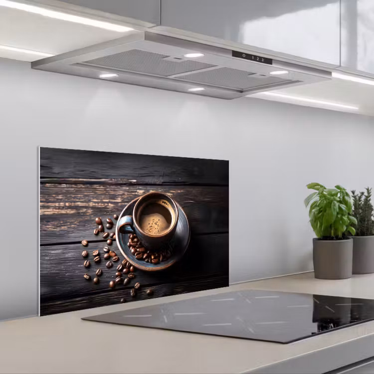 Spatscherm keuken - Kop - Koffie - Hout - Bonen — 5