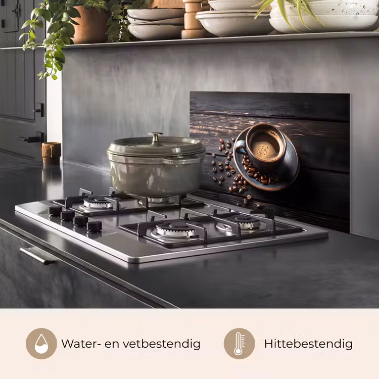 Spatscherm keuken - Kop - Koffie - Hout - Bonen — 7