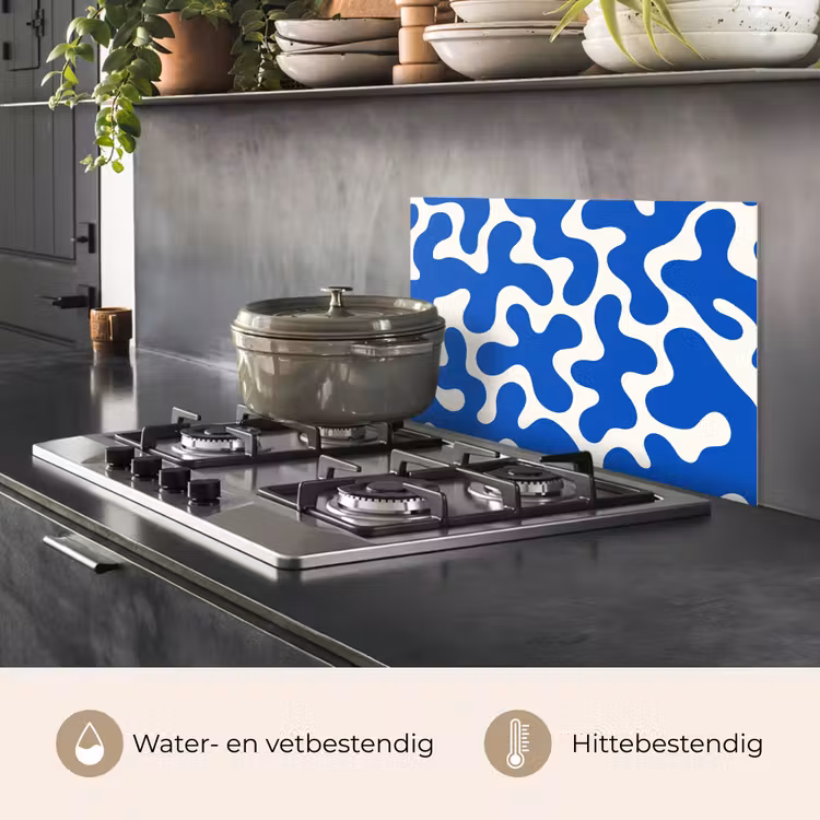 Spatscherm keuken - Vormen - Abstract - Blauw - Golven — 7