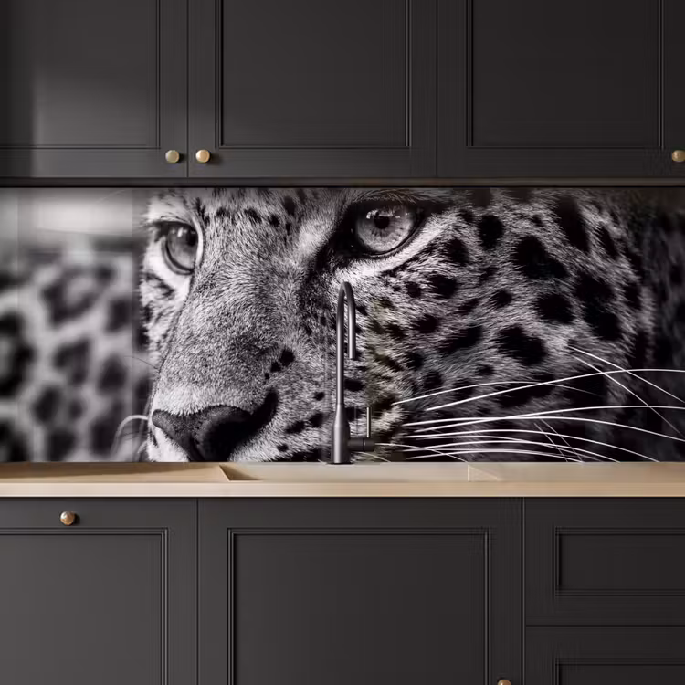 Keuken achterwand - Luipaard - Zwart - Wit - Oog — 6