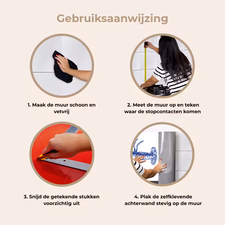 Keuken achterwand - Blauw - Kreeft - Wit — 7