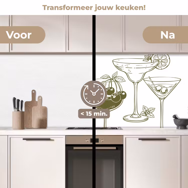 Keuken achterwand - Glazen - Cocktails - Groen — 2