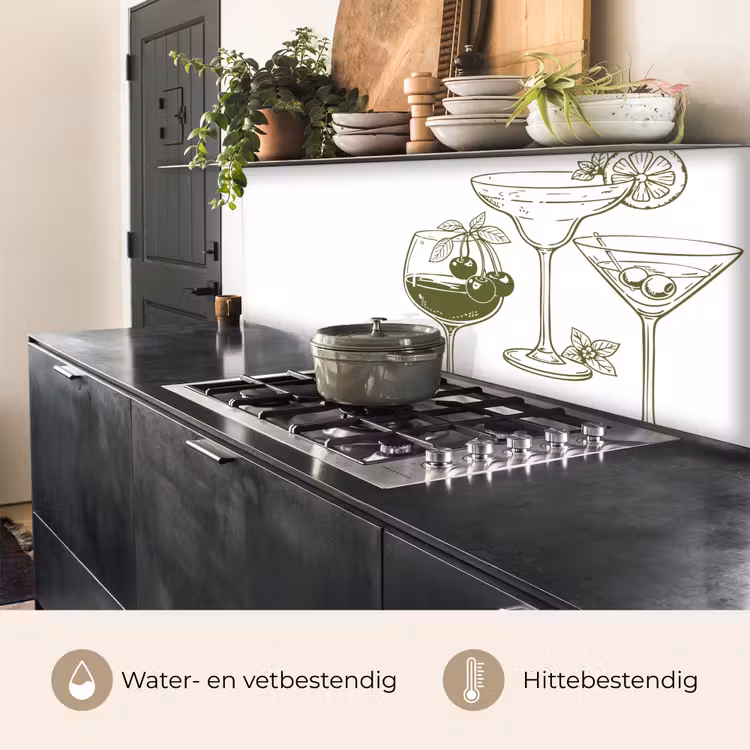 Keuken achterwand - Glazen - Cocktails - Groen — 3