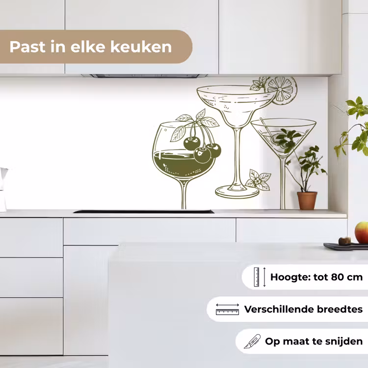 Keuken achterwand - Glazen - Cocktails - Groen — 4