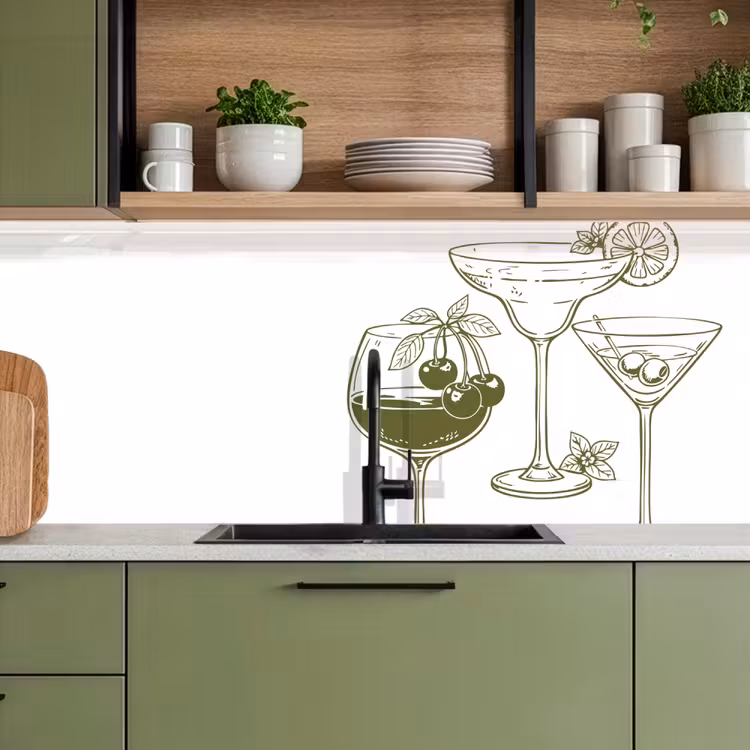 Keuken achterwand - Glazen - Cocktails - Groen — 5