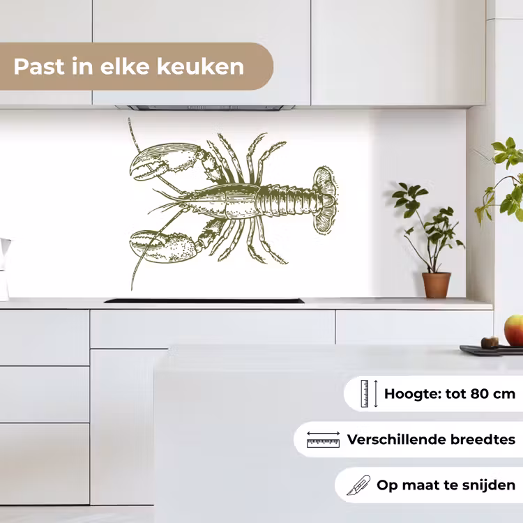 Keuken achterwand - Groen - Kreeft - Wit — 4