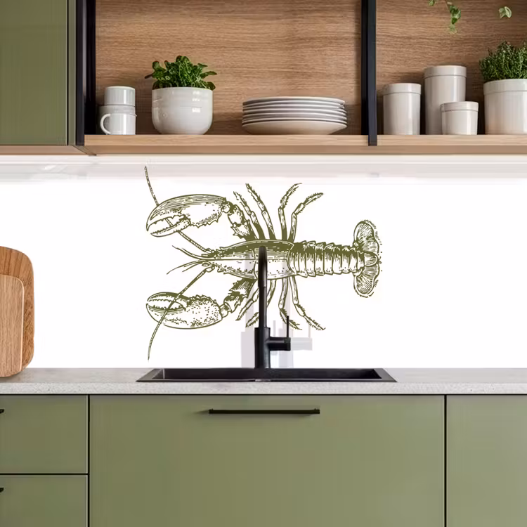 Keuken achterwand - Groen - Kreeft - Wit — 5