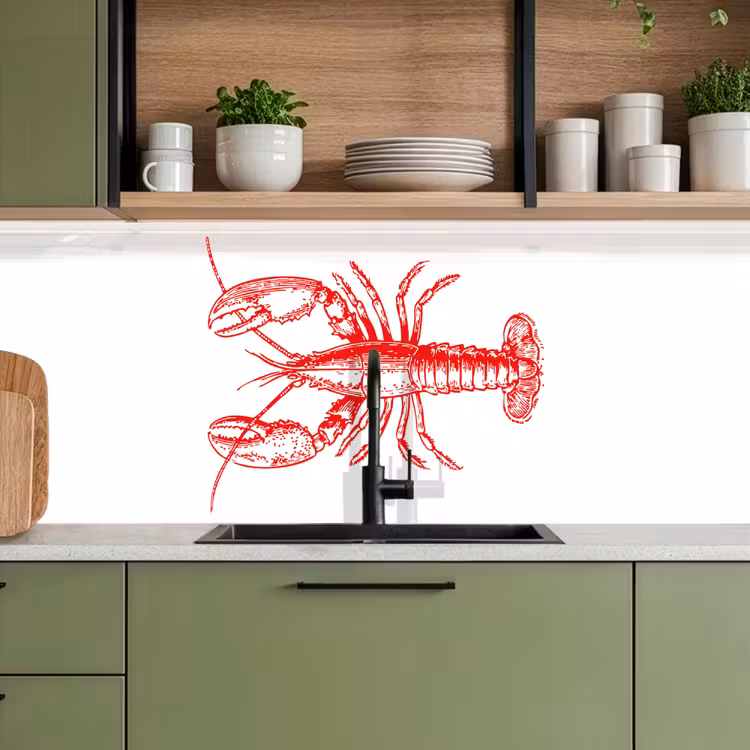 Keuken achterwand - Kreeft - Rood - Wit — 5
