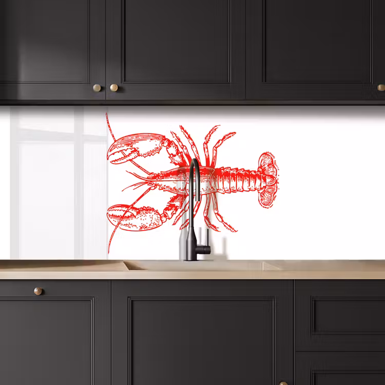Keuken achterwand - Kreeft - Rood - Wit — 6