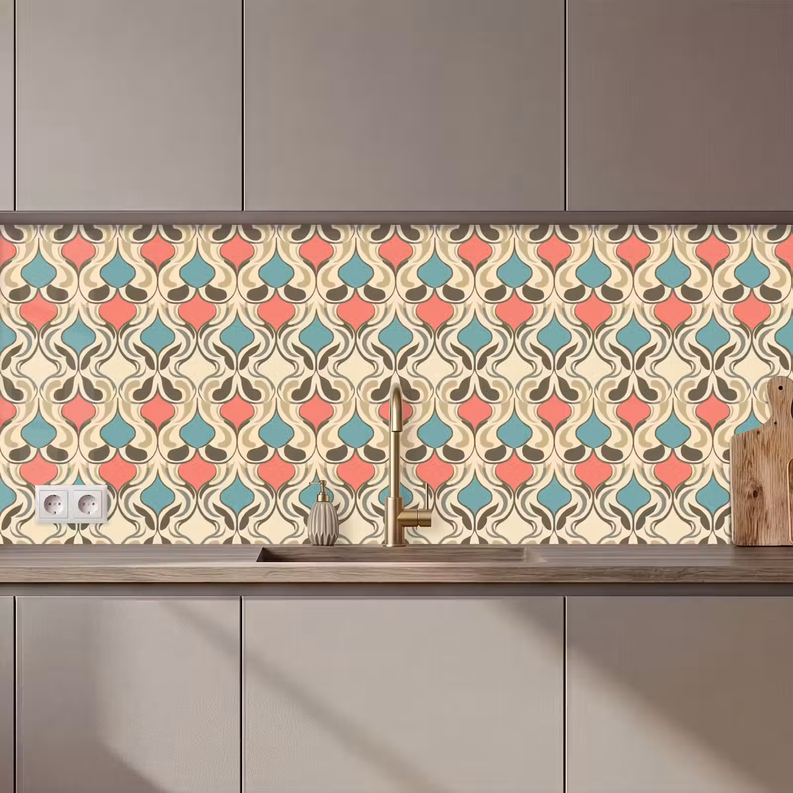 Keuken achterwand - Barok - Retro - Kleurrijk — 1