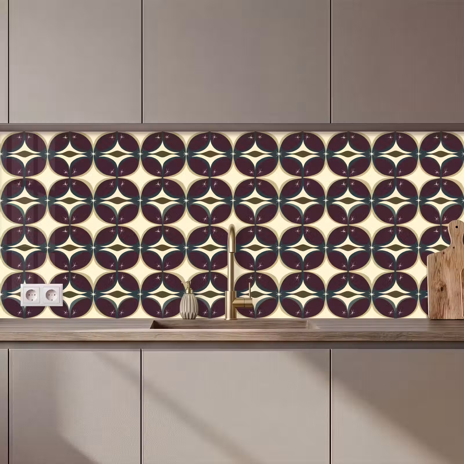 Keuken achterwand - Cirkel - Retro - Kleurrijk — 1