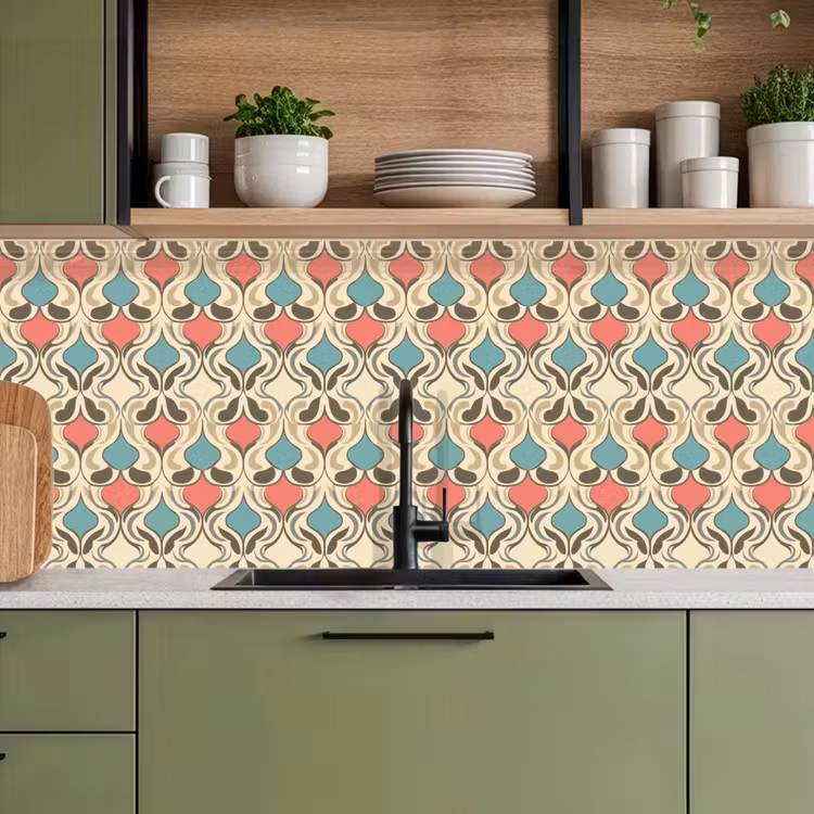 Keuken achterwand - Barok - Retro - Kleurrijk — 5