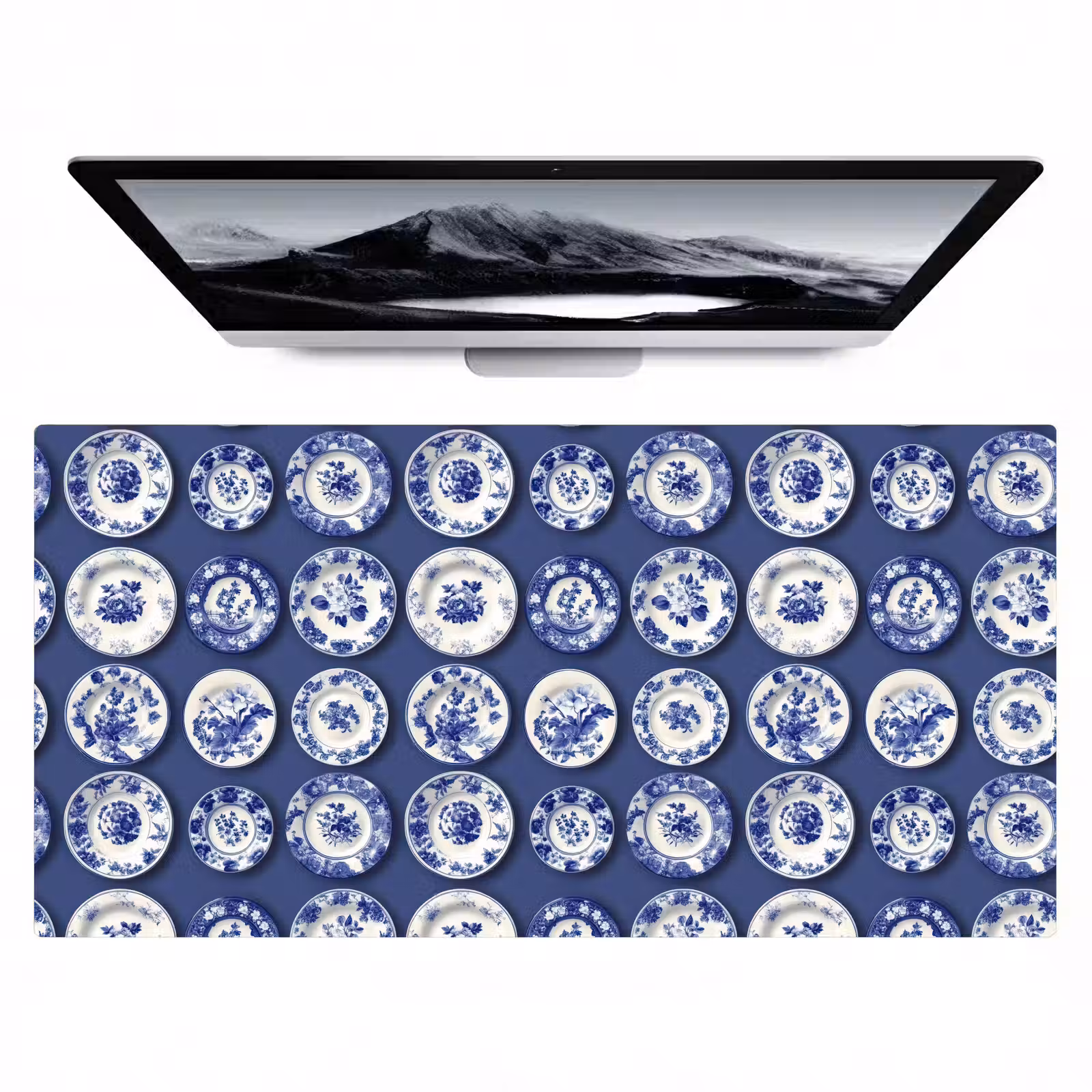 Bureau onderlegger - Borden - Floraal - Blauw — 1