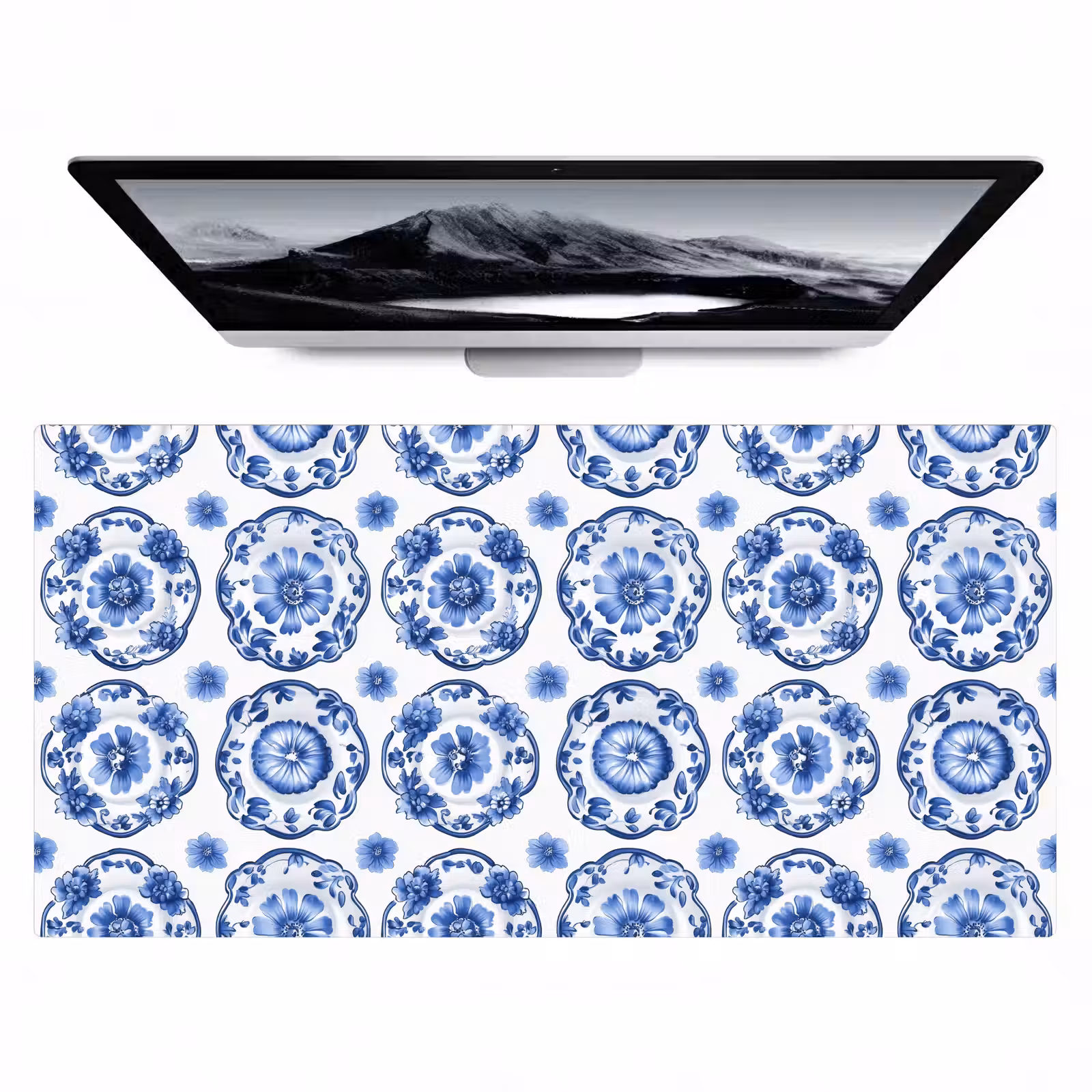 Bureau onderlegger - Sierborden - Bloemen - Blauw — 1