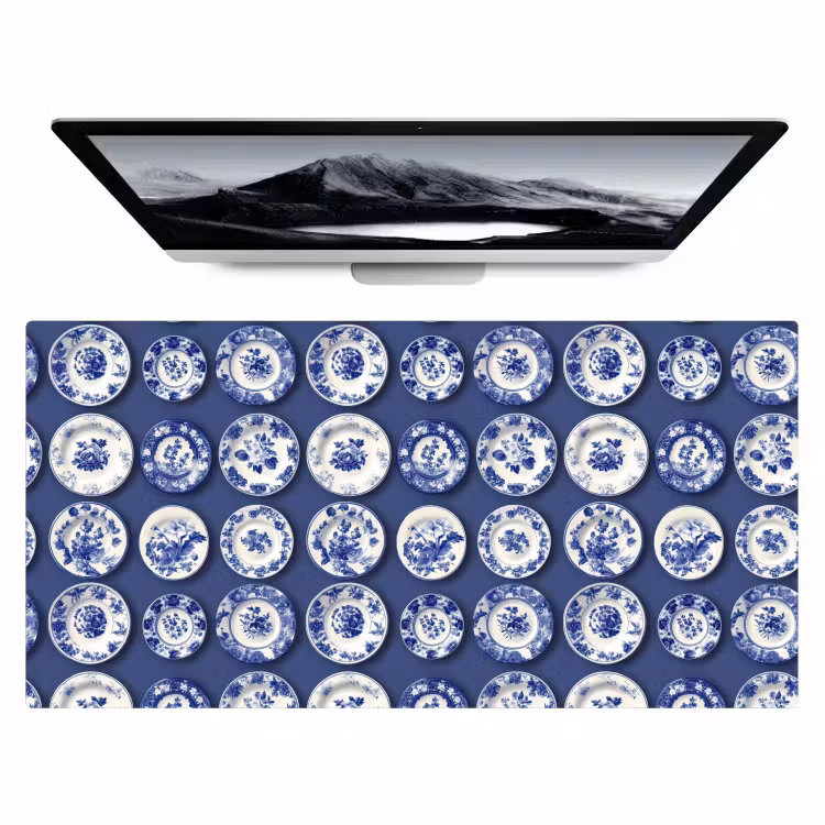 Bureau onderlegger - Borden - Floraal - Blauw — 1