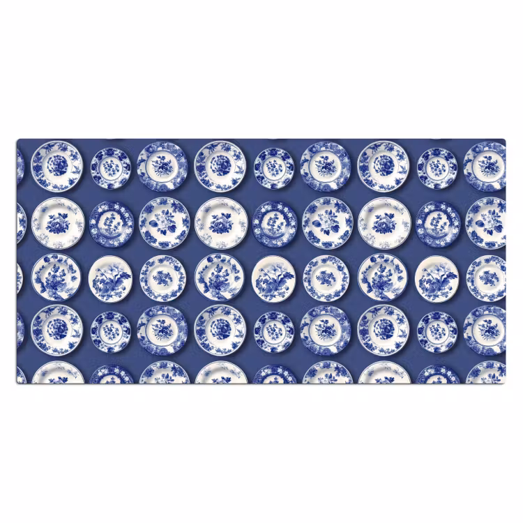 Bureau onderlegger - Borden - Floraal - Blauw — 2