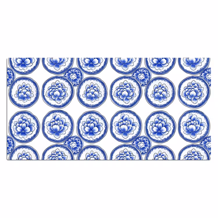 Bureau onderlegger - Cirkels - Bloemen - Blauw — 2