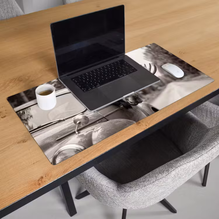 Bureau onderlegger - Eland - Auto - Gewei - Zwart - Wit — 3