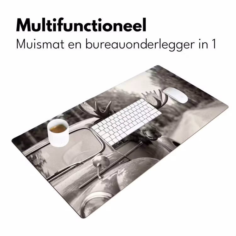 Bureau onderlegger - Eland - Auto - Gewei - Zwart - Wit — 7