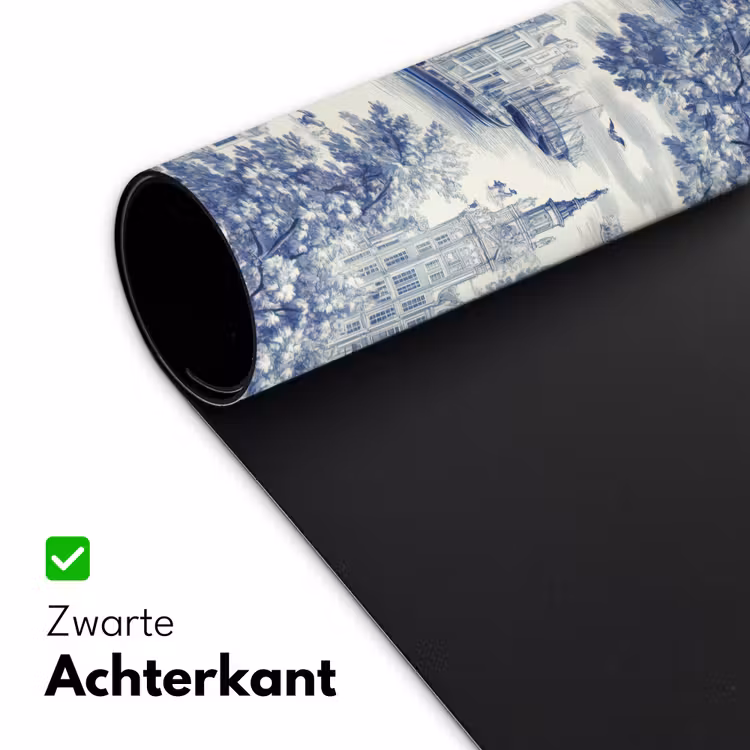 Bureau onderlegger - Huizen - Bomen - Water - Vogels - Blauw — 5